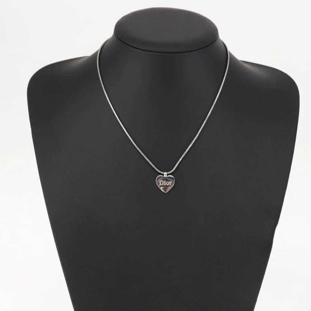 Christian Dior Necklace metal 2 Set Silver Gold Auth